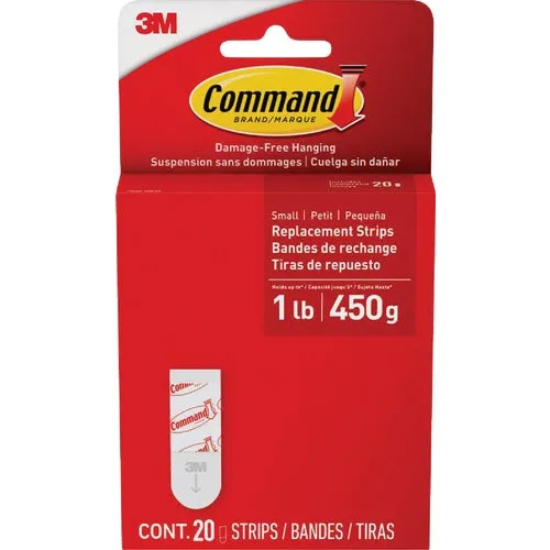 17022ES-20PK Command Adhesive Hook Replacement Mounting Strips