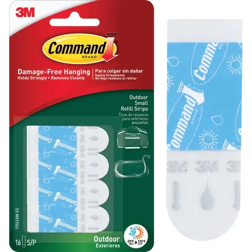 17022AW-ES-16PK Command Outdoor Light Clips Small Foam Strips Refill
