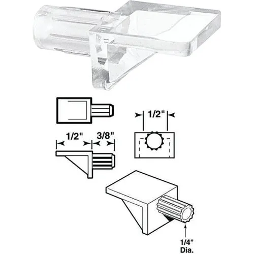 U 10144 Prime-Line Clear Butyrate Shelf Support