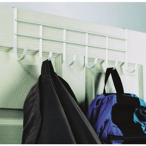 62700 Spectrum 6 Large Hooks Over-The-Door Hook Rail