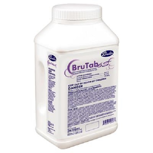 BruTab 6S Disinfectant & Sanitizer Tablets, 13.1mg, 256/Tub, 2 Tubs/Carton 161021-8N 
