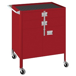 Deluxe Technician Portable Cart, 29.25"W x 18.25"D, Red. 
